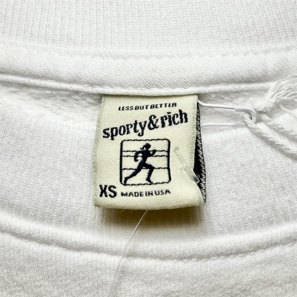 Sporty & Rich Wellness Club Crewneck in White/Verde - Picture 5 of 6